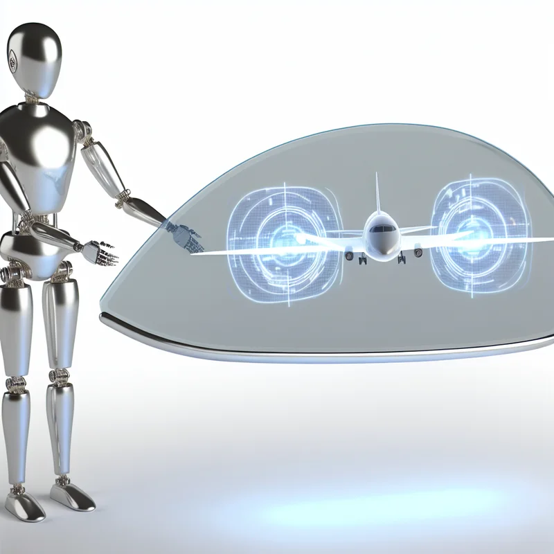 A visual representation of Revolutionizing Aerospace and Defense: The Role of Artificial Intelligence featuring AI technologies and industry-specific elements.